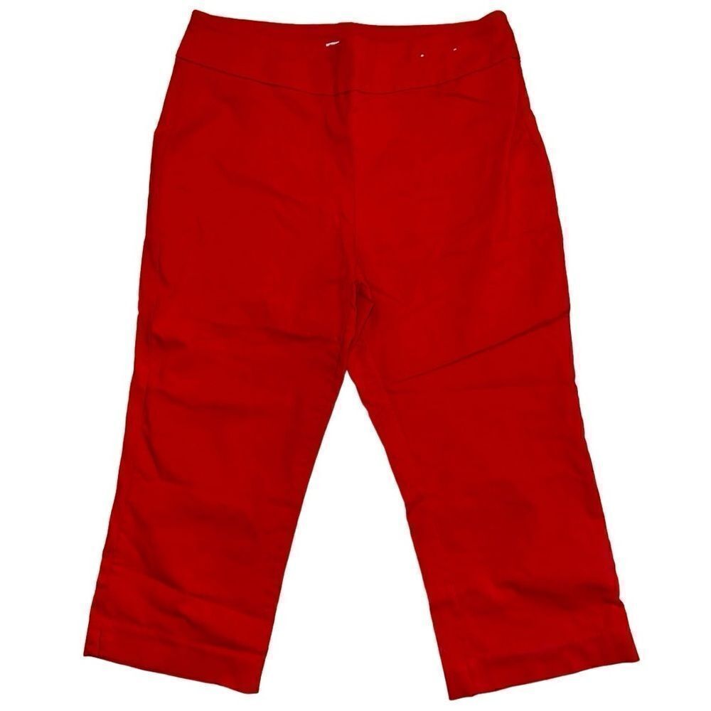 Dana Buchman Women's Red Cropped Pull On Pants with Super Stretch Size Medium